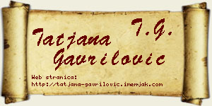 Tatjana Gavrilović vizit kartica
